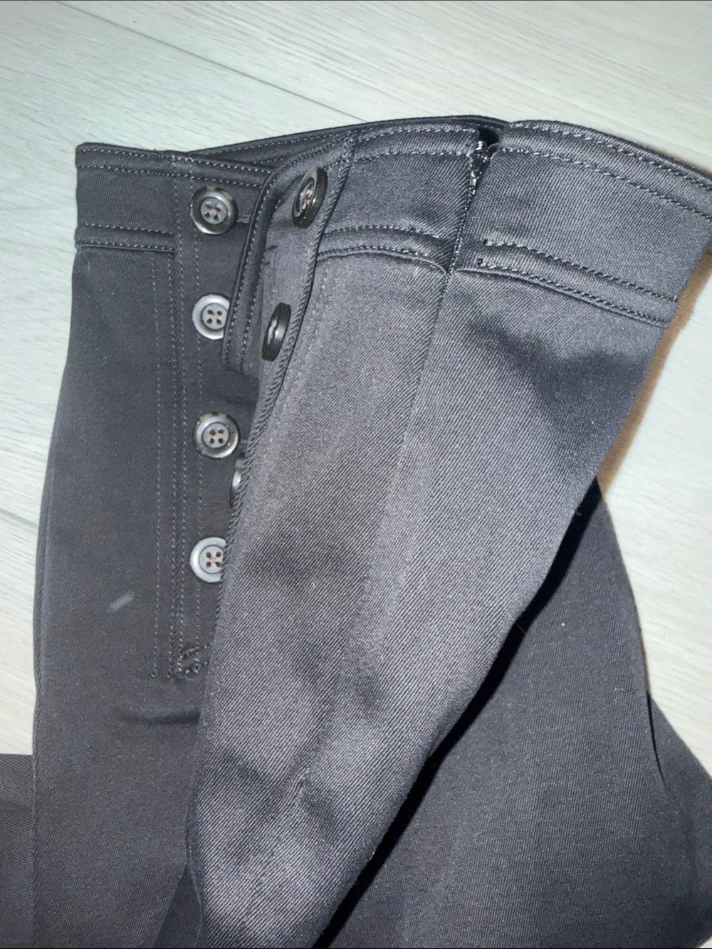Ann Taylor Black Sailor-Inspired Wide Leg Pants